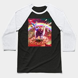 Laser Eyes Outer Space Mermaid Riding Llama Baseball T-Shirt